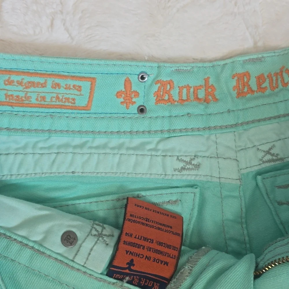 Rock Revival Women's Aqua Jean Shorts Size 28 Women's - Picture 7 of 8